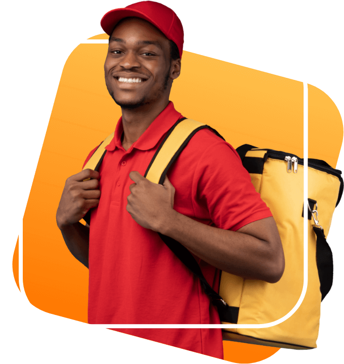 Delivery image showing happy customer